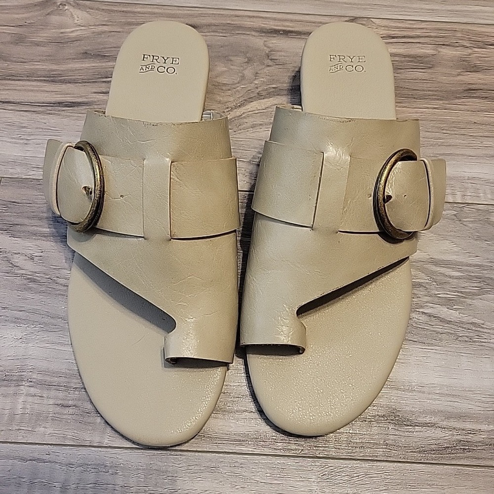 Frye Cream Flats with Buckle